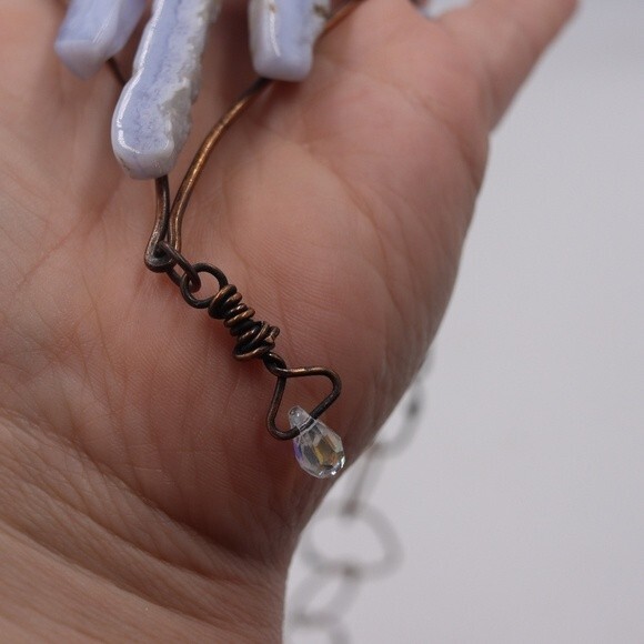 Handmade Copper Agate Necklace Gothic  Steampunk Crystal Copper Folk Art Mystic - Picture 10 of 10